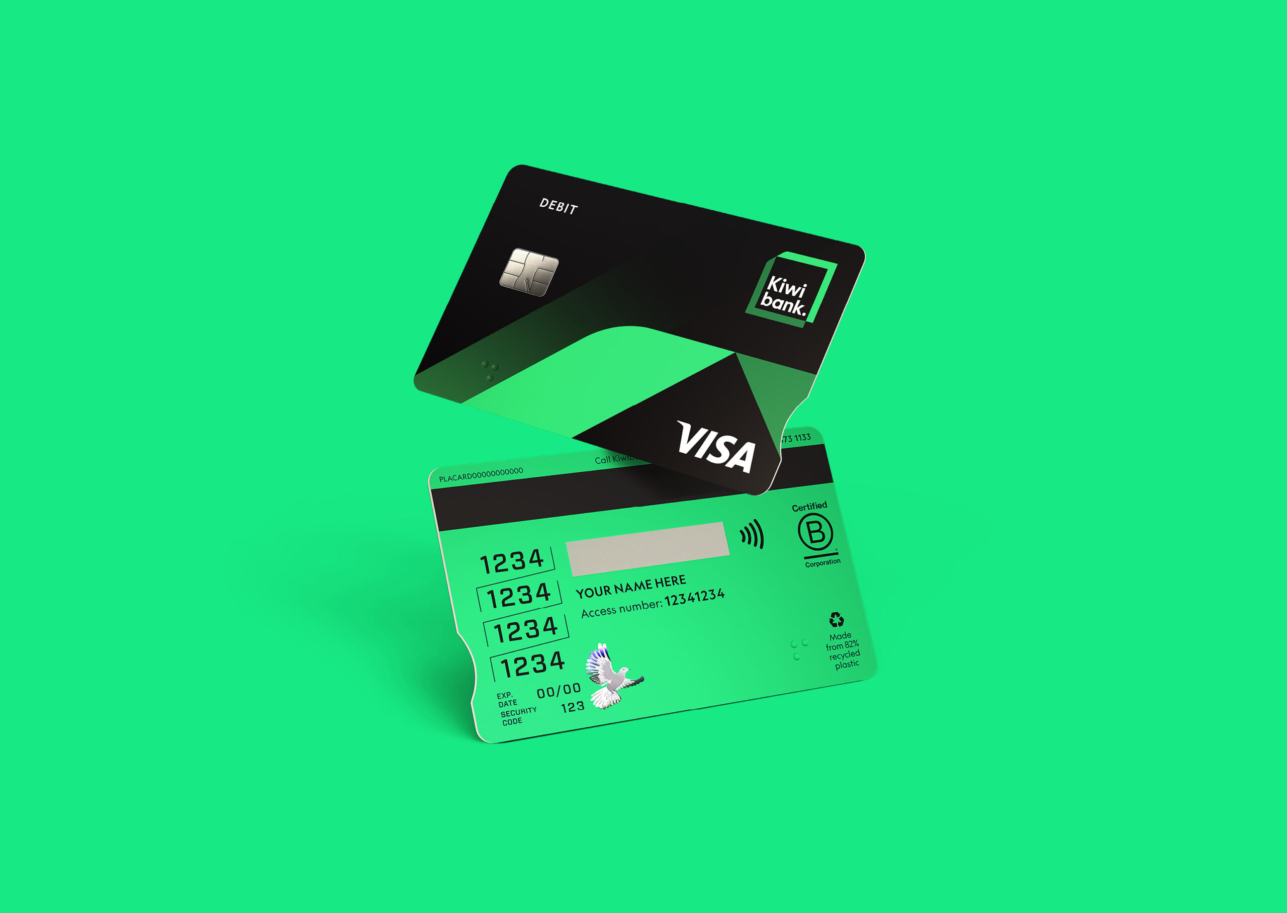 Kiwibank Debit card green